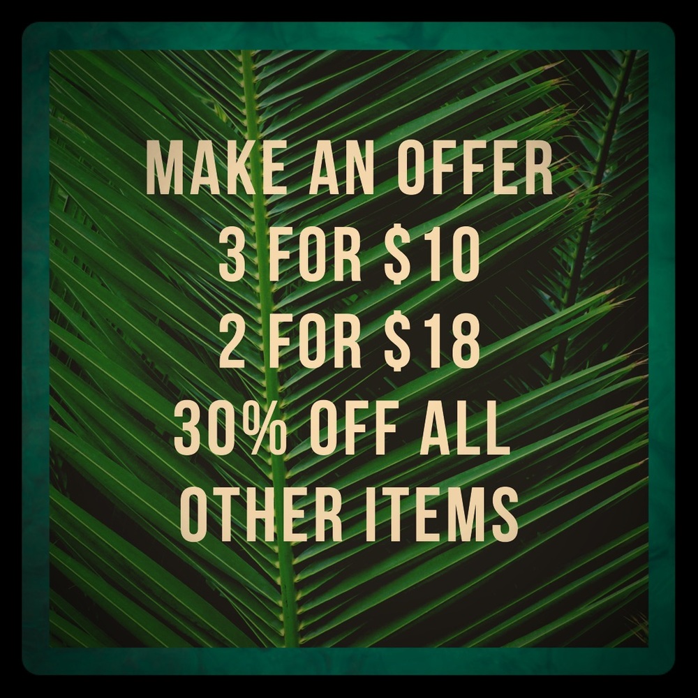 3 for $10; 2 for $18; 30% off
